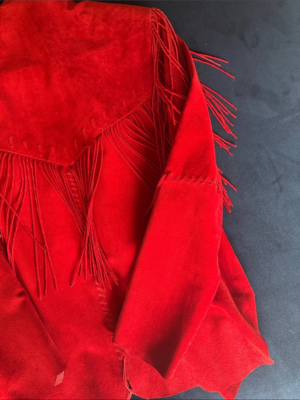 Vintage Scully Red Suede Fringe Leather Jacket M - Picture 7 of 7